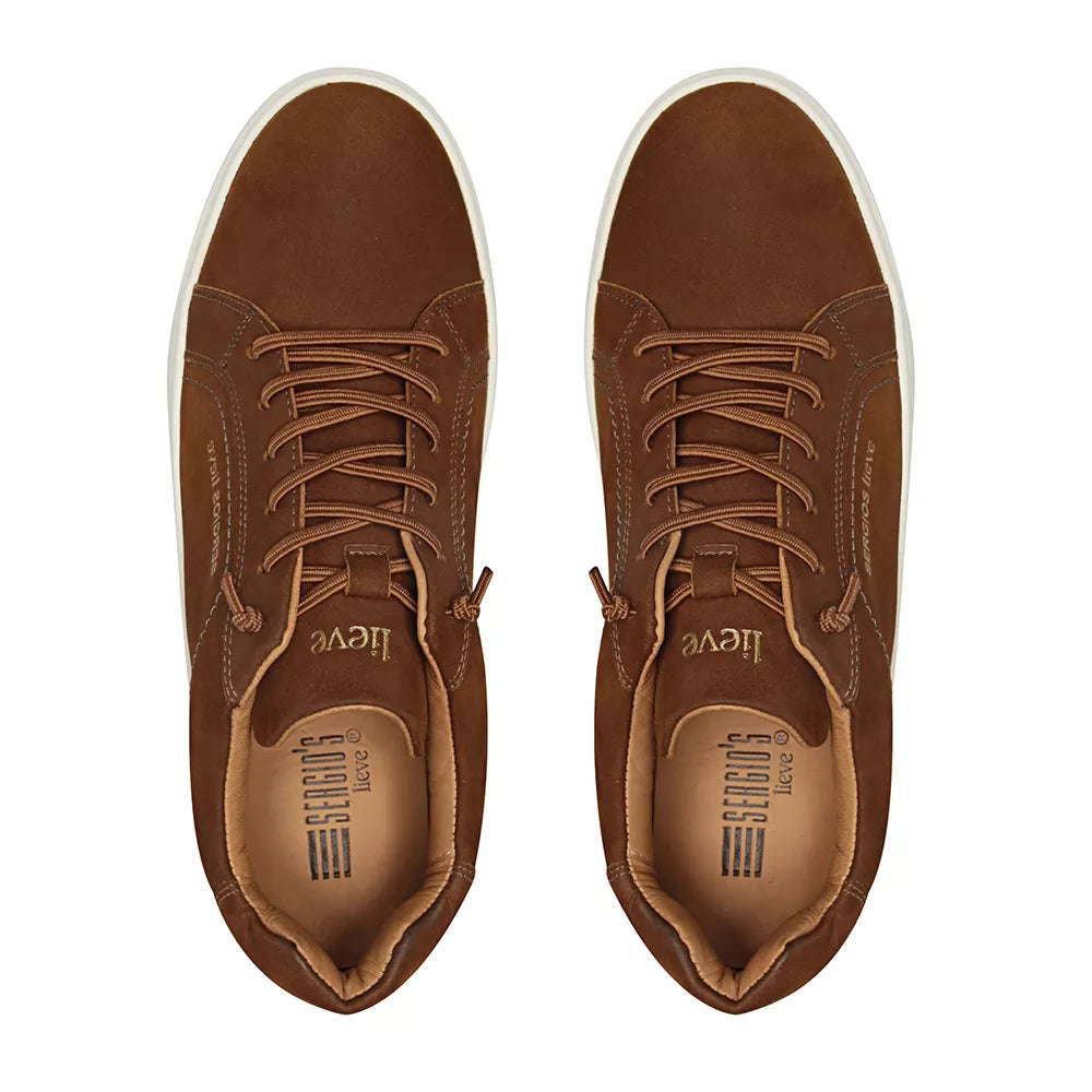 TÊNIS MASCULINO CASUAL EM COURO MARROM LINHA LIEVE