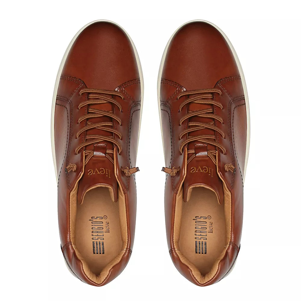 TÊNIS MASCULINO CASUAL EM COURO MARROM LINHA LIEVE