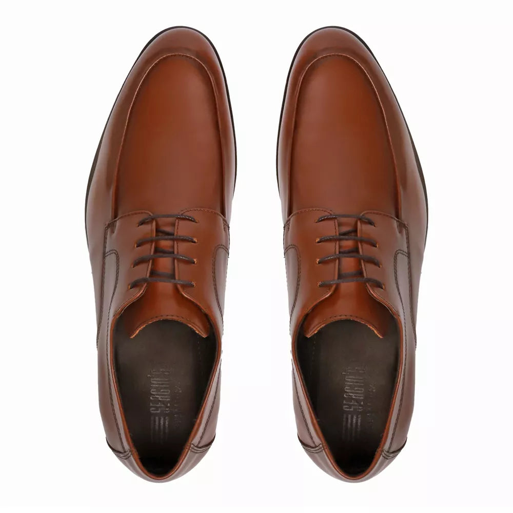 Sapato Derby Masculino Social Em Couro Marrom - WHISKY