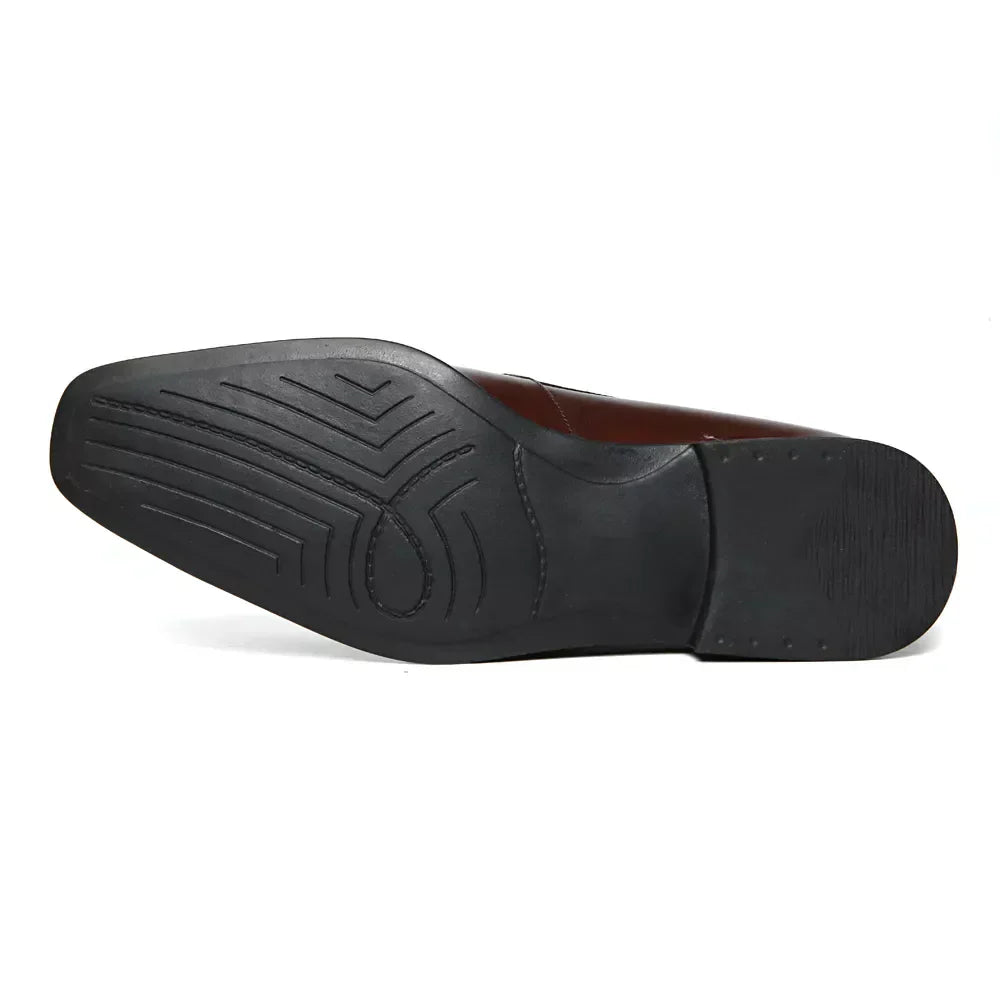 SAPATO MOCASSIM MASCULINO SOCIAL EM COURO MARROM - CAFE