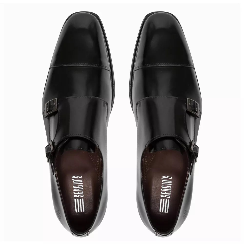 SAPATO MONK STRAP MASCULINO SOCIAL EM COURO - PRETO