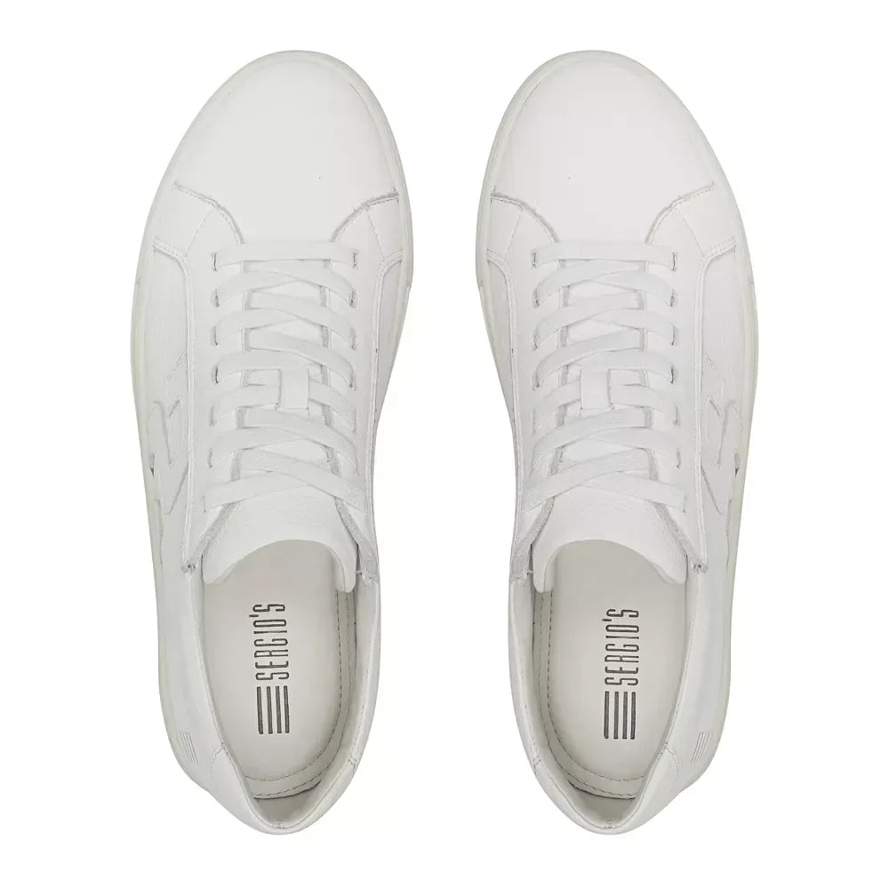 TÊNIS MASCULINO CASUAL EM COURO BRANCO COM CONFORTO - WHITE