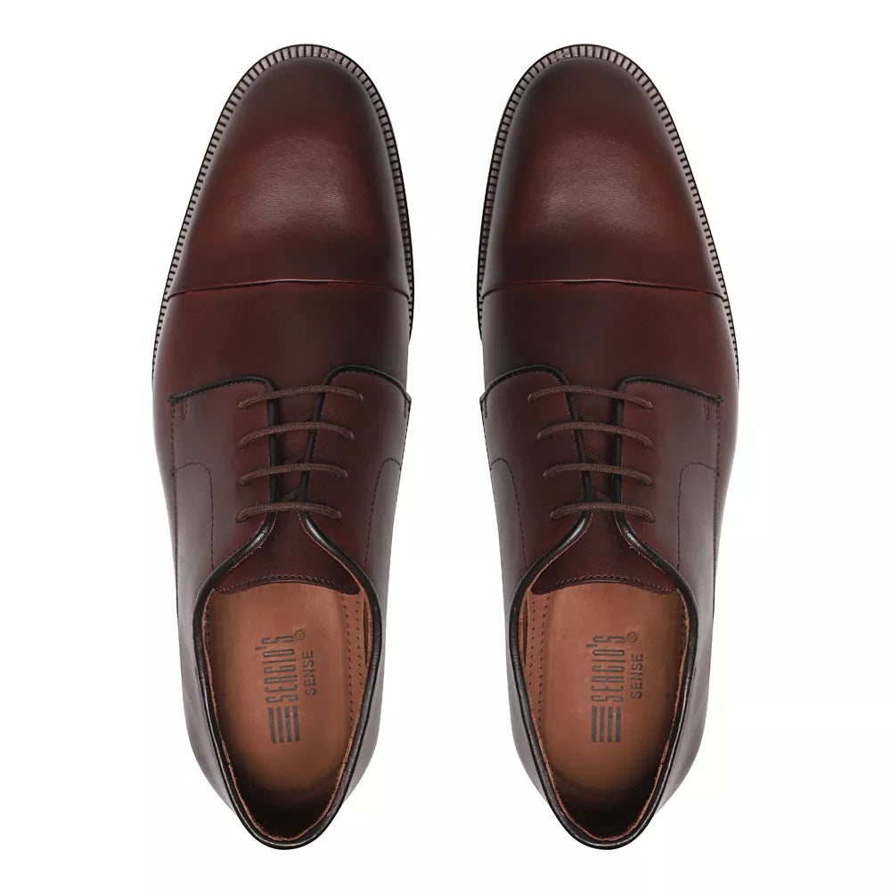 SAPATO DERBY MASCULINO SOCIAL EM COURO COM CONFORTO - MALDO CAFE