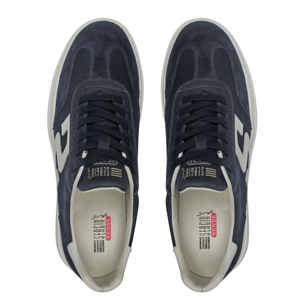 TÊNIS MASCULINO CASUAL EM COURO AZUL COM CONFORTO - WHITE