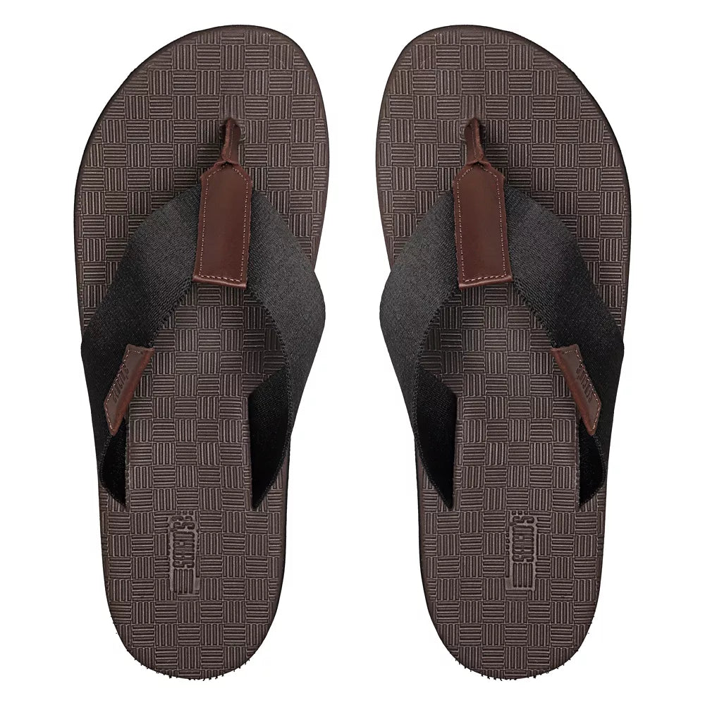 CHINELO MASCULINO CASUAL EM COURO PRETO - TMOURO-PRETO