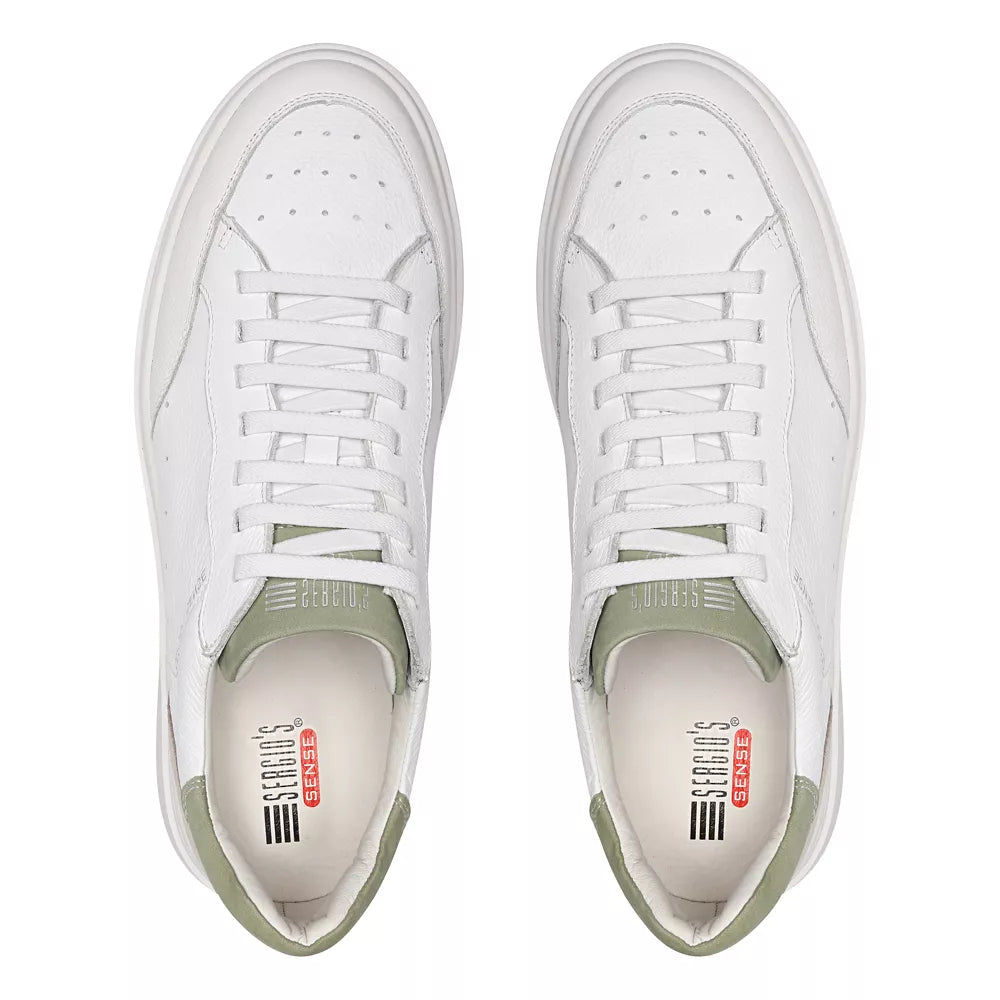 TÊNIS MASCULINO CASUAL EM COURO BRANCO COM CONFORTO - MENTA