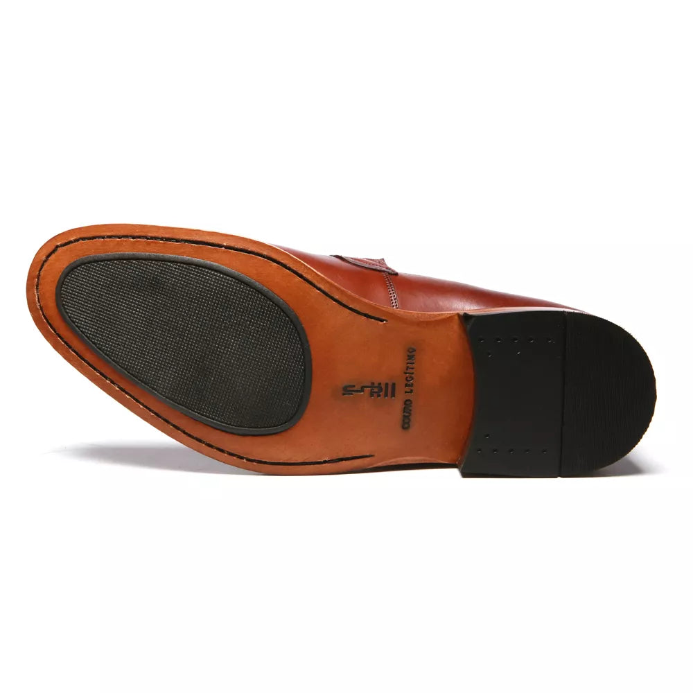SAPATO LOAFER MASCULINO SOCIAL EM COURO MARROM - MOOCA
