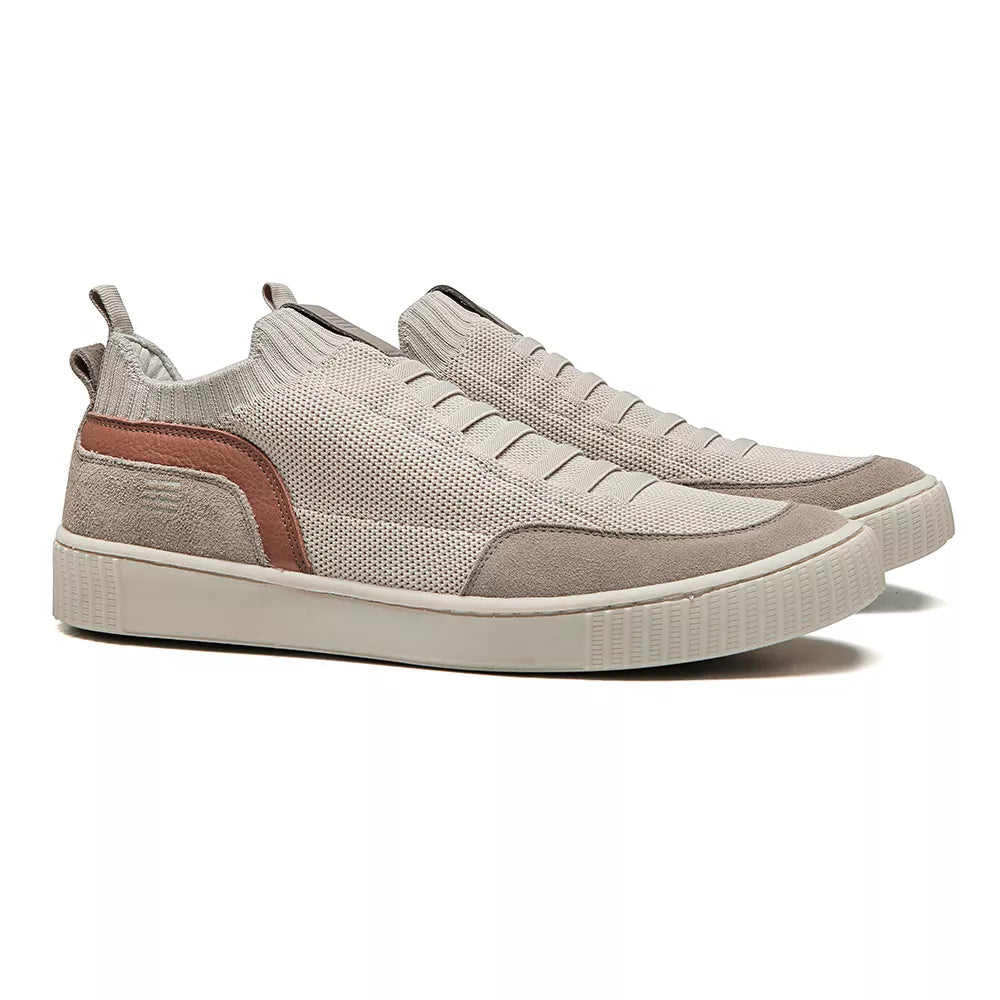 TÊNIS MASCULINO CASUAL EM TECIDO KNIT CINZA - CINZA CLARO