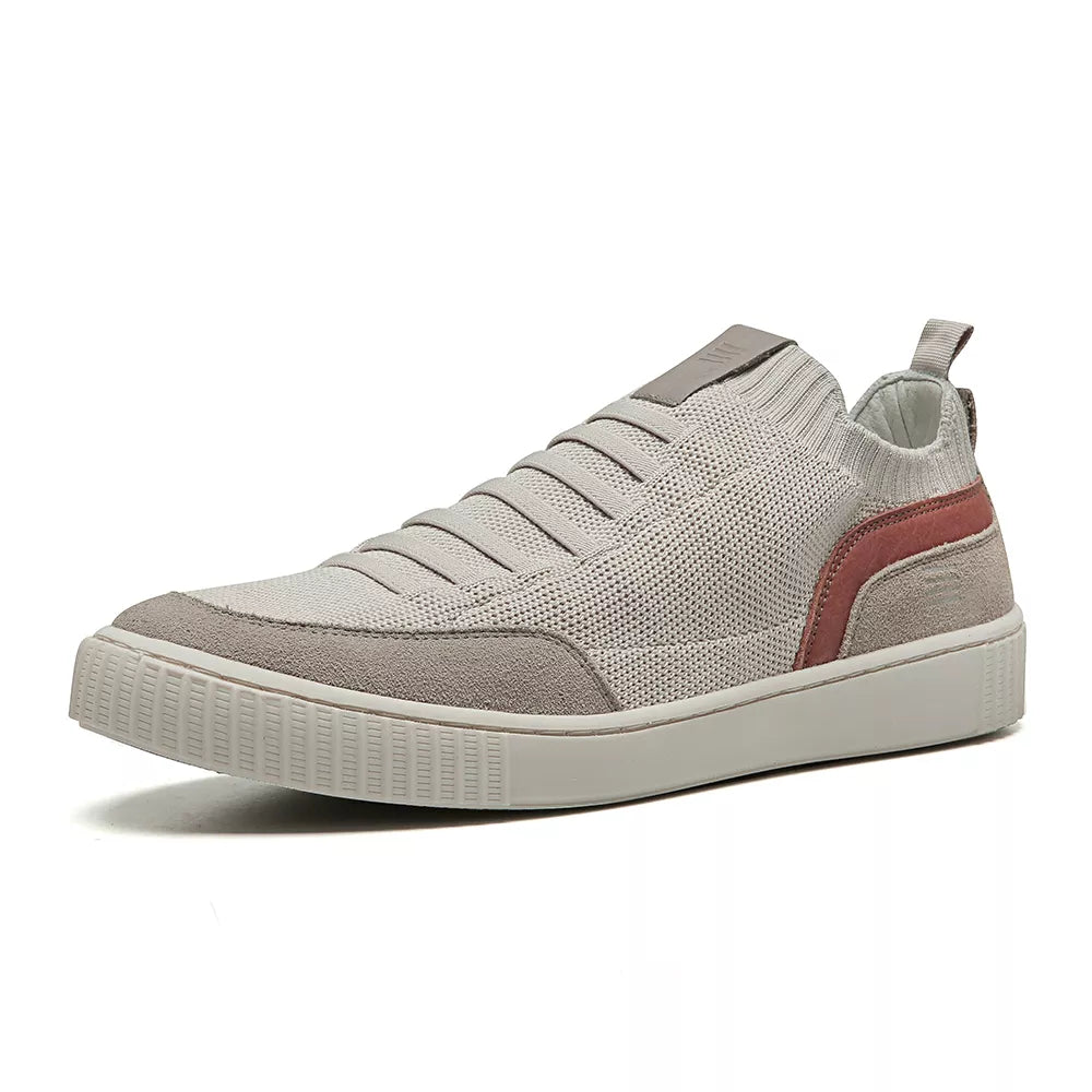 TÊNIS MASCULINO CASUAL EM TECIDO KNIT CINZA - CINZA CLARO
