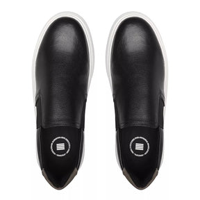 SLIP-ON MASCULINO CASUAL EM COURO PRETO-SMOKE