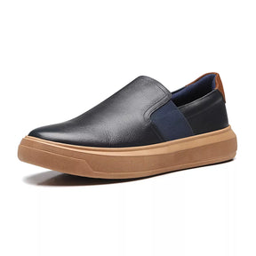 SLIP-ON MASCULINO CASUAL EM COURO AZUL - MARINHO