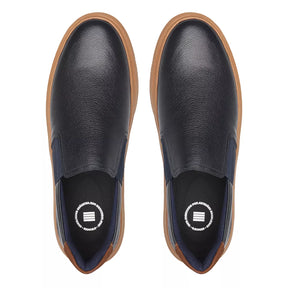 SLIP-ON MASCULINO CASUAL EM COURO AZUL - MARINHO