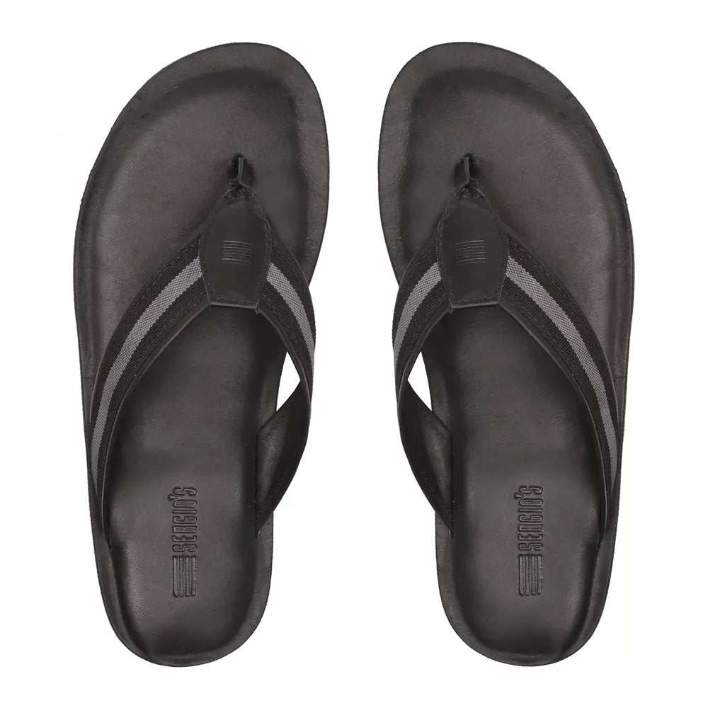 Chinelo Masculino Casual Em Couro Preto - GALLANT PRETO