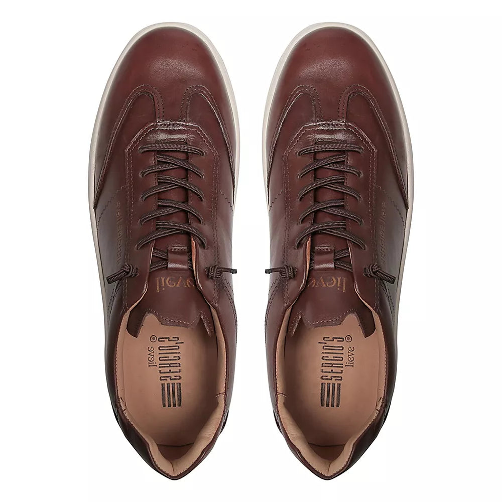 TÊNIS MASCULINO CASUAL EM COURO MARROM LINHA LIEVE