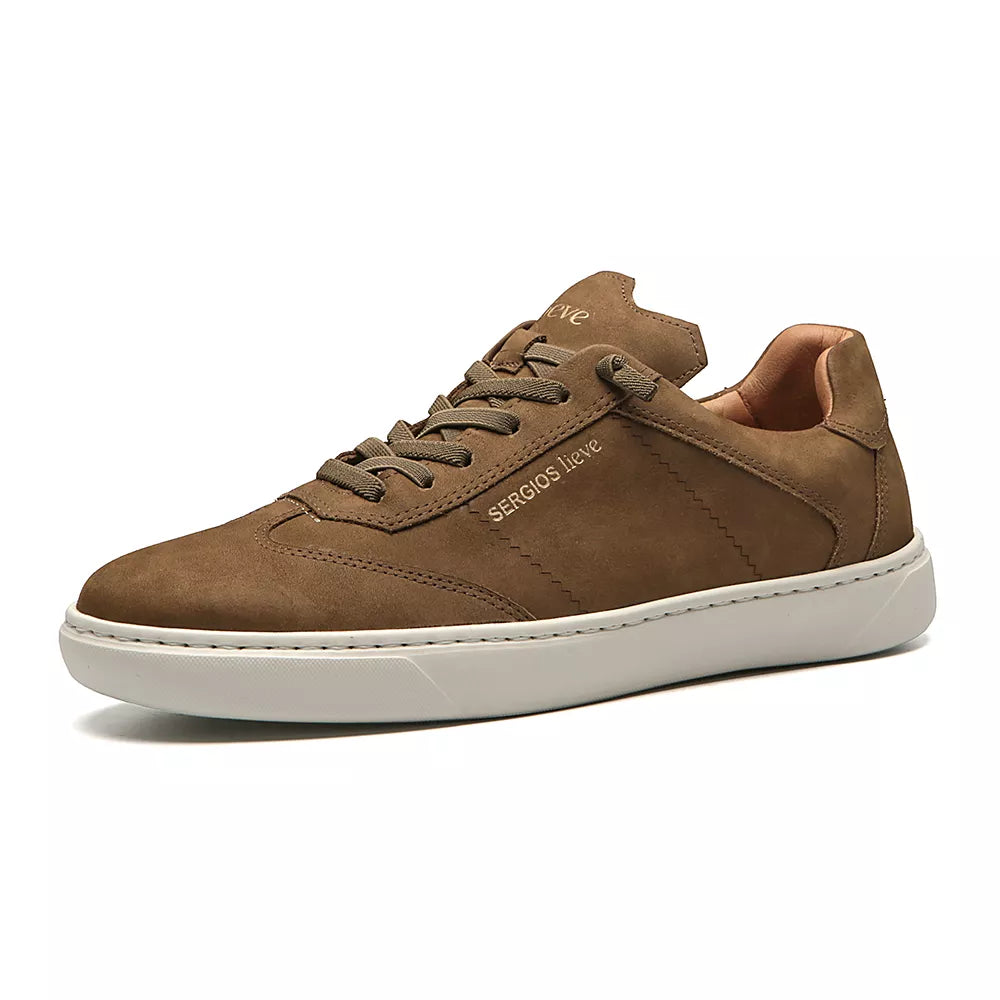 TÊNIS MASCULINO CASUAL EM COURO MARROM LINHA LIEVE