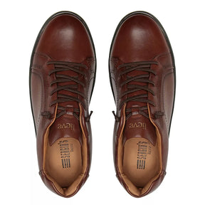 TÊNIS MASCULINO CASUAL EM COURO MARROM LINHA LIEVE