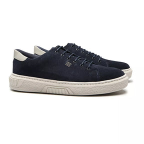 TÊNIS MASCULINO CASUAL EM COURO AZUL - OFF WHITE