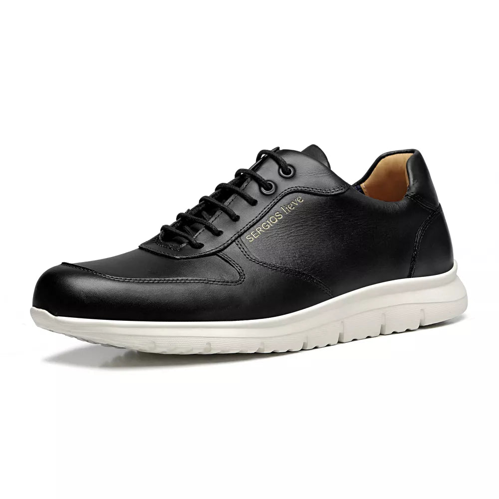 TÊNIS MASCULINO CASUAL EM COURO PRETO