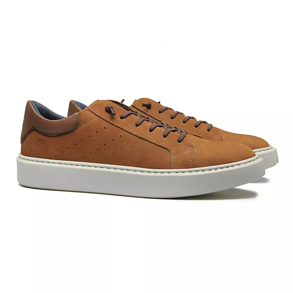 TÊNIS MASCULINO CASUAL EM COURO MARROM - NUDE