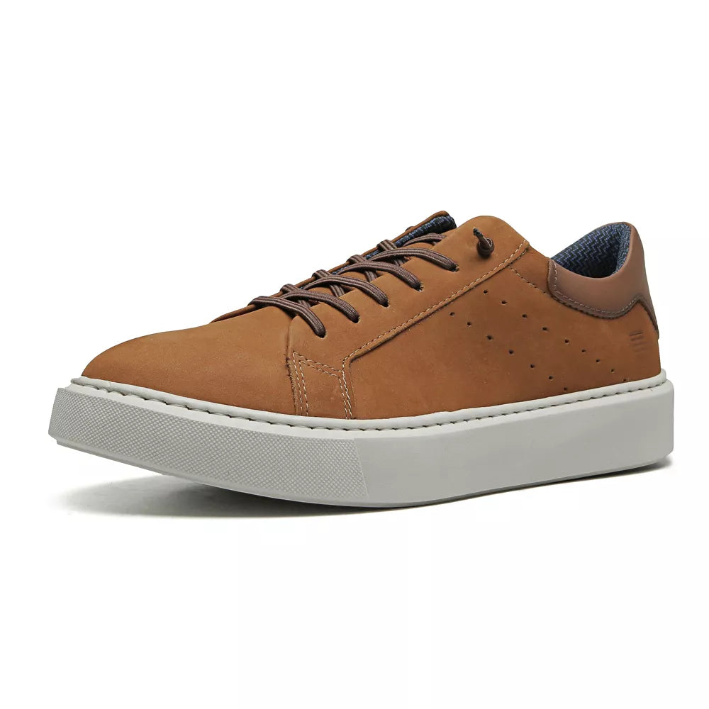 TÊNIS MASCULINO CASUAL EM COURO MARROM - NUDE