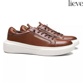TÊNIS MASCULINO CASUAL EM COURO MARROM - WHISKY