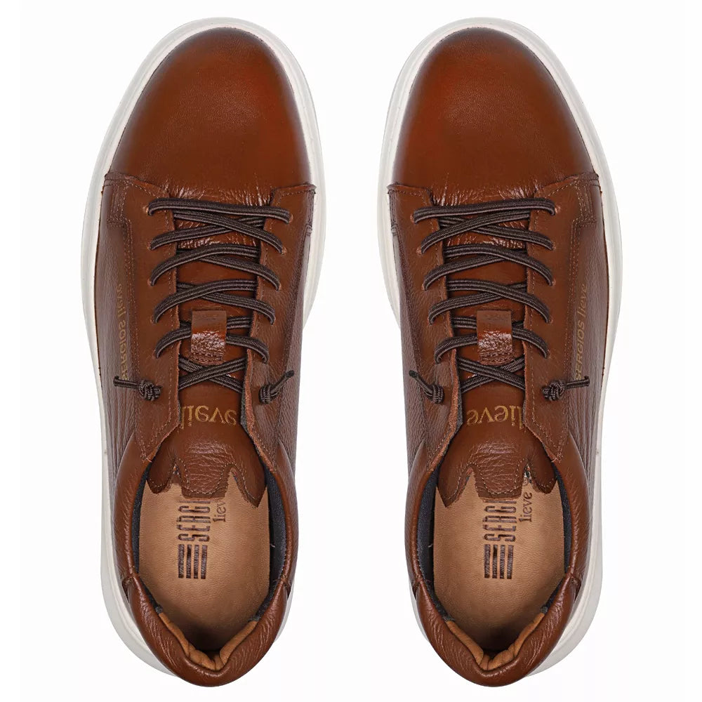 TÊNIS MASCULINO CASUAL EM COURO MARROM - WHISKY