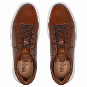 TÊNIS MASCULINO CASUAL EM COURO MARROM - WHISKY