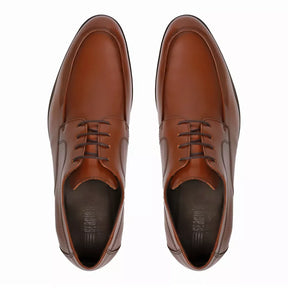Sapato Derby Masculino Social Em Couro Marrom - WHISKY