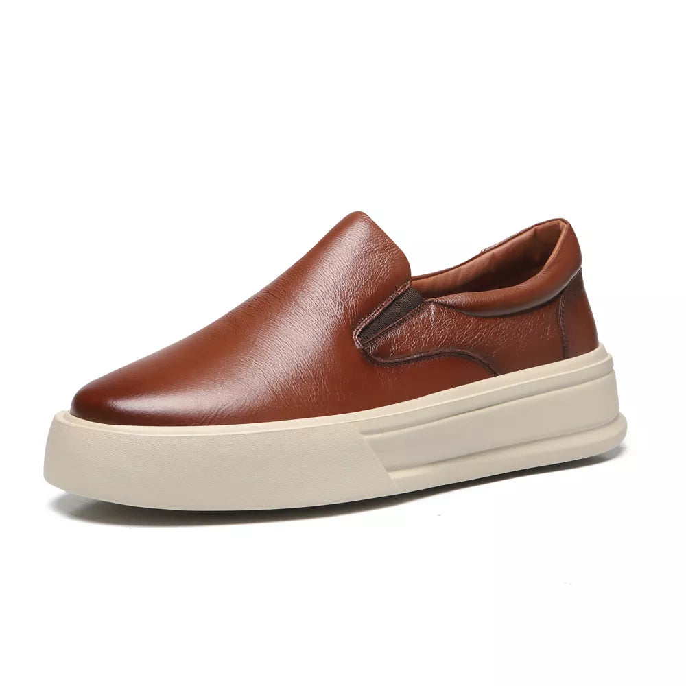 SLIP-ON MASCULINO CASUAL EM COURO MARROM - HAVANA