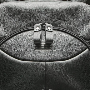 MOCHILA PORTA NOTEBOOK MASCULINA EM COURO COM RODINHAS PRETO