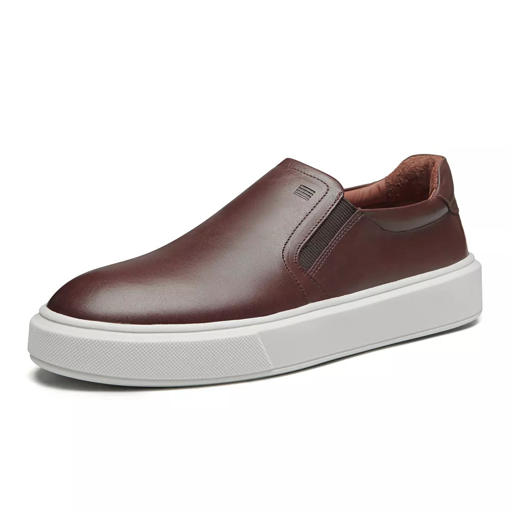SLIP-ON MASCULINO CASUAL EM COURO MARROM - MALBEC