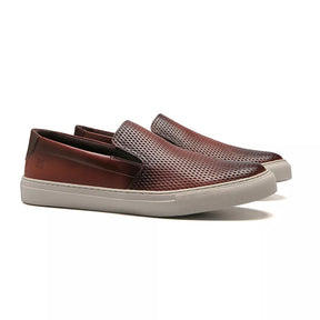 SLIP-ON MASCULINO CASUAL EM COURO MARROM - CACAU