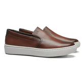 SLIP-ON MASCULINO CASUAL EM COURO MARROM - CACAU