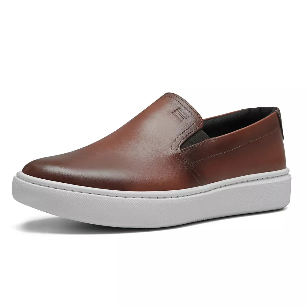 SLIP-ON MASCULINO CASUAL EM COURO MARROM - CACAU