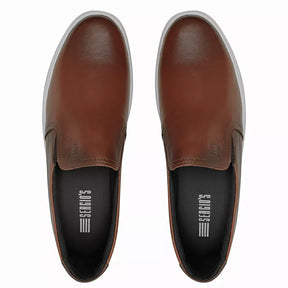 SLIP-ON MASCULINO CASUAL EM COURO MARROM - CACAU