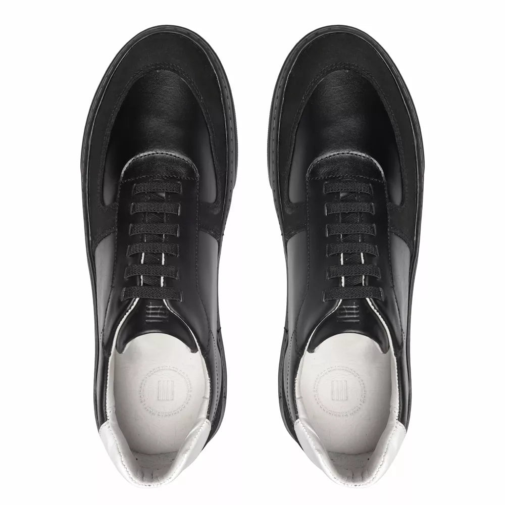 TÊNIS MASCULINO CASUAL EM COURO PRETO