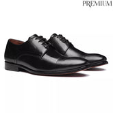 Sapato Derby Masculino Social Em Couro Preto - LASER