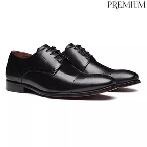 Sapato Derby Masculino Social Em Couro Preto - LASER