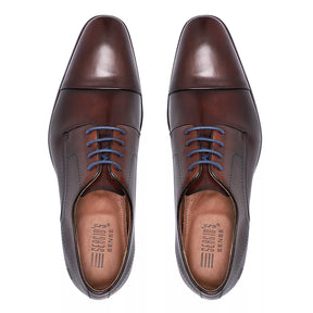 Sapato Derby Masculino Social Em Couro Café- CAFÉ