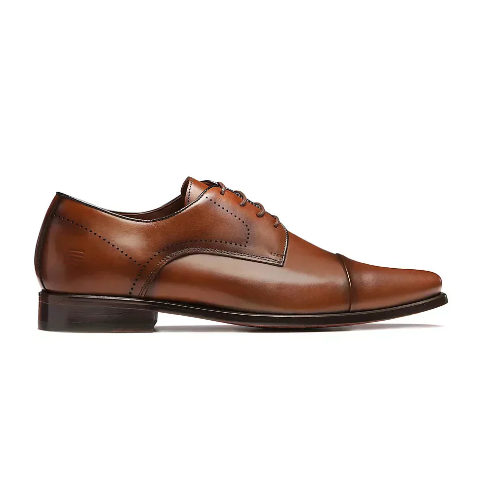 Sapato Derby Masculino Social Em Couro Marrom - WHISKY CAFE