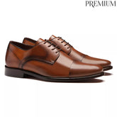 Sapato Derby Masculino Social Em Couro Marrom - WHISKY CAFE