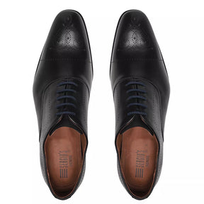 SAPATO OXFORD MASCULINO SOCIAL EM COURO PRETO COM CONFORTO - LASER