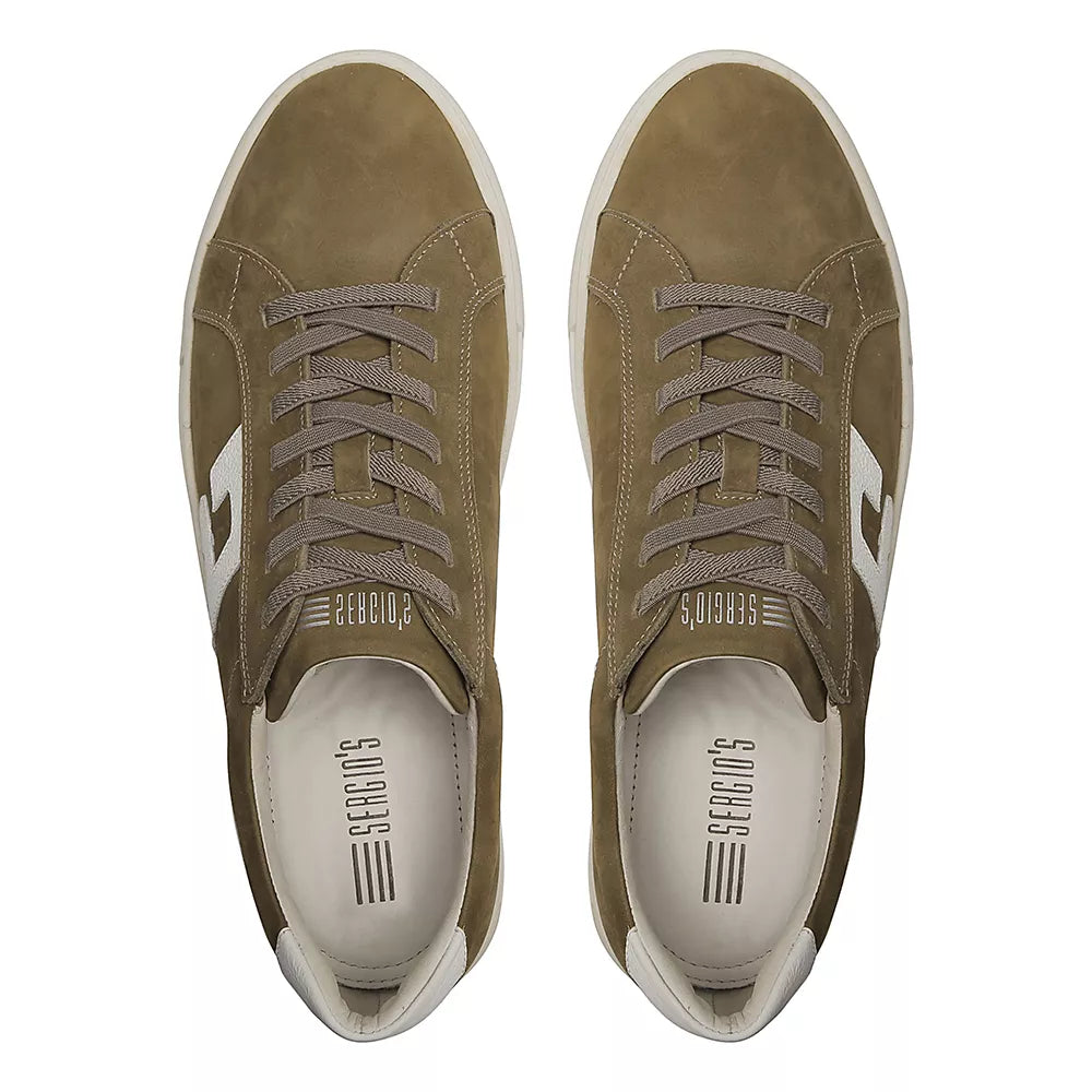 TÊNIS MASCULINO CASUAL EM COURO VERDE COM CONFORTO