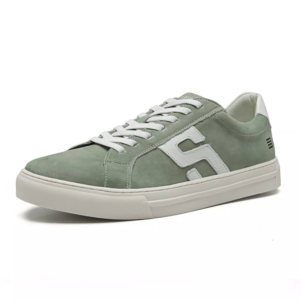 TÊNIS MASCULINO CASUAL EM COURO VERDE COM CONFORTO