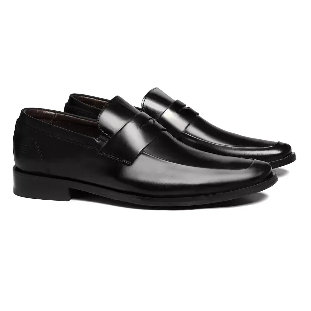 Sapato Loafer Social Em Couro - PRETO