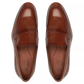 SAPATO LOAFER MASCULINO SOCIAL EM COURO MARROM COM CONFORTO - COBRE