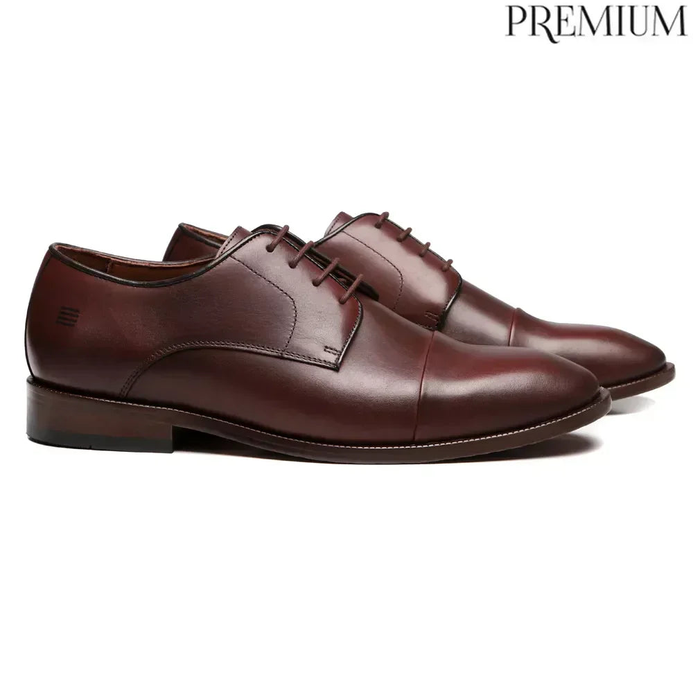 SAPATO DERBY MASCULINO SOCIAL EM COURO COM CONFORTO - MALDO CAFE
