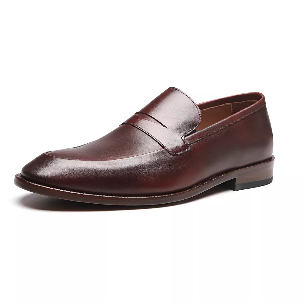 SAPATO LOAFER MASCULINO SOCIAL EM COURO MARROM COM CONFORTO - MALDO