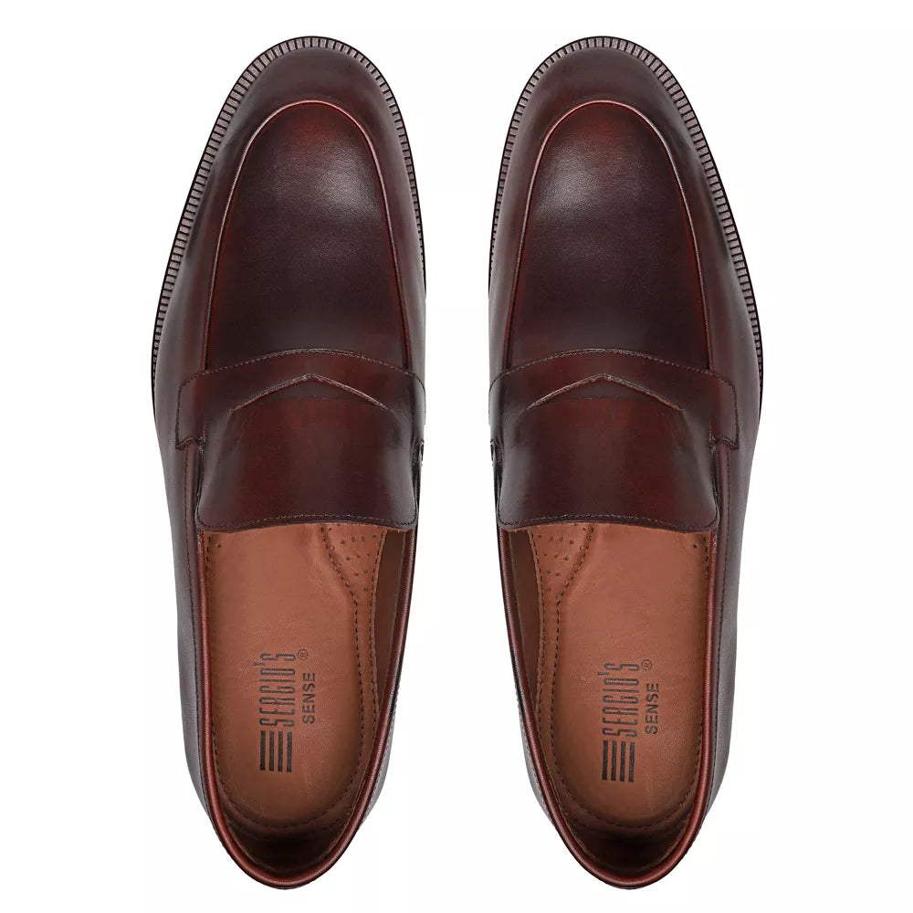 SAPATO LOAFER MASCULINO SOCIAL EM COURO MARROM COM CONFORTO - MALDO