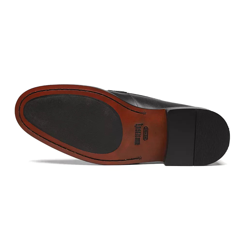 SAPATO LOAFER MASCULINO SOCIAL EM COURO PRETO COM CONFORTO - BLACK